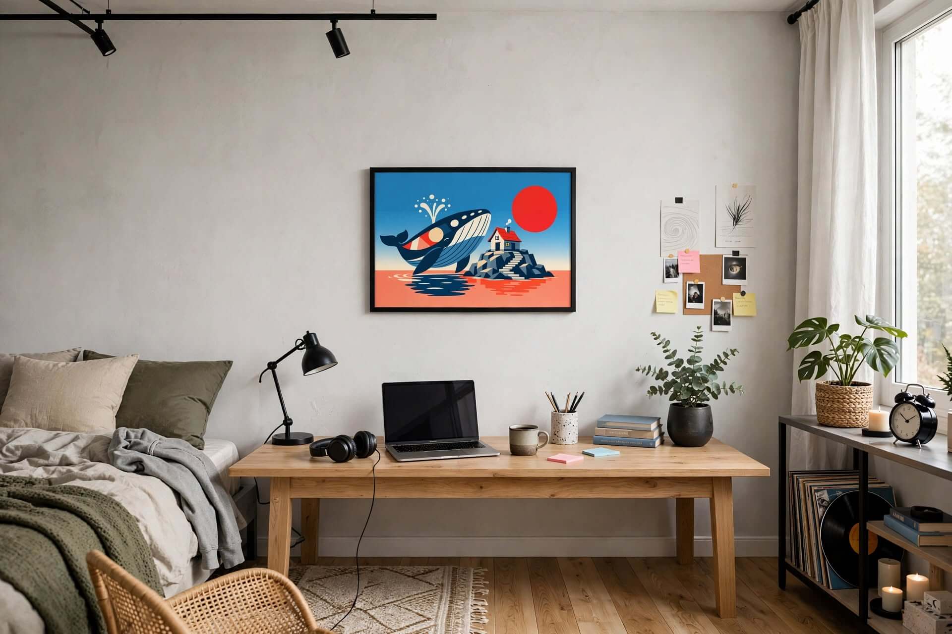 Smaller framed whale art
